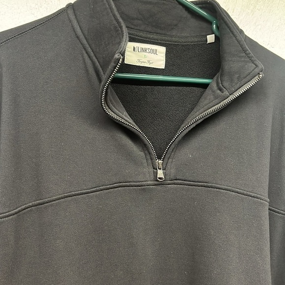 LinkSoul Men's 1/4 Zip black Pullover Golf Sweater Tempus Fugit Size L - Picture 4 of 6